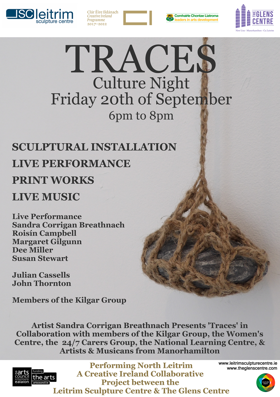 Traces Performing North Leitrim Culture Night Poster SCB